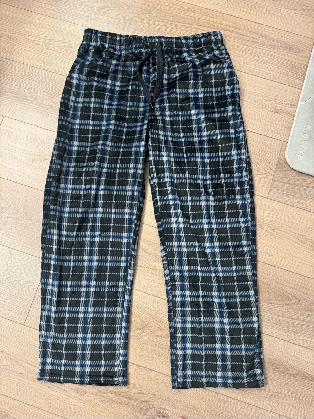 Men's Plaid Lounge Pants - Black & Blue